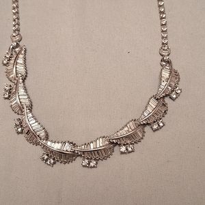 Vintage Pennino | Rhinestone Leaf Flower Necklace